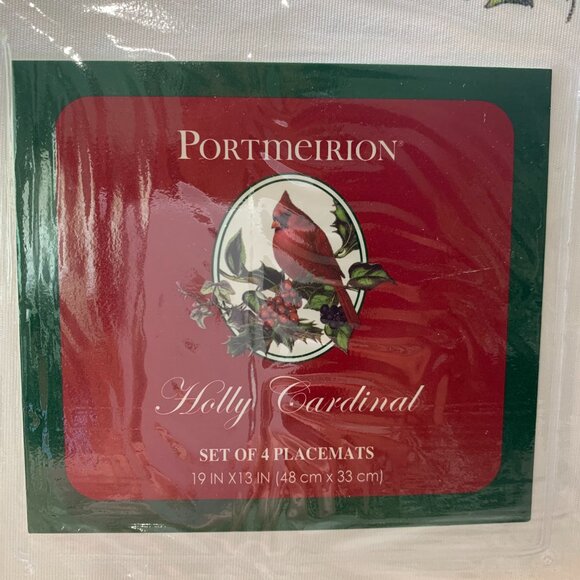 Spode Holly Cardinal Portmeirion Placemats Set of 4 NWT - Picture 3 of 6